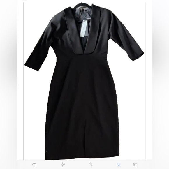 NWT Black Halo black sheath dress Neiman Marcus size 6 - Picture 2 of 11